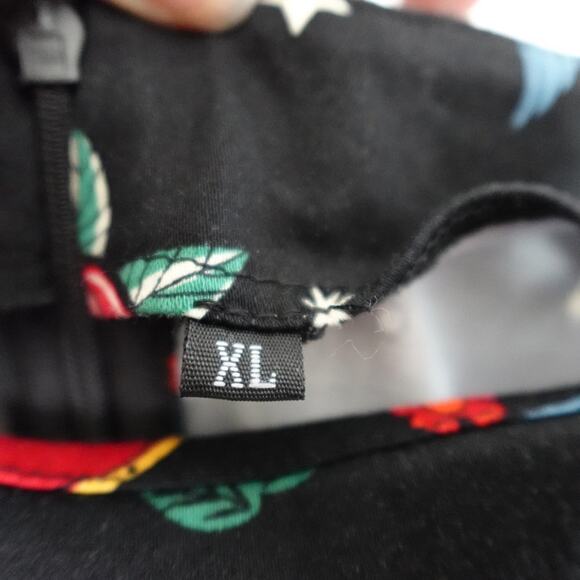 Retro Pin-Up Rockabilly Black Printed Fit and Flare Sleeveless XL Dress Cotton - Picture 7 of 13